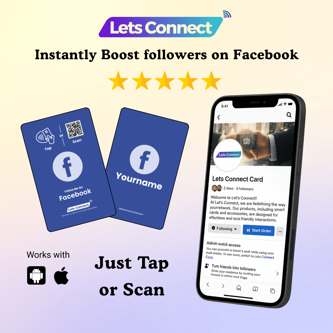 Facebook Electronic Business Card with NFC & QR Code - Image 4