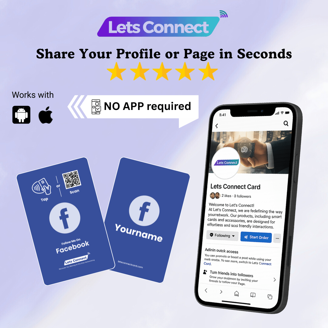 Facebook Electronic Business Card with NFC & QR Code - Image 5