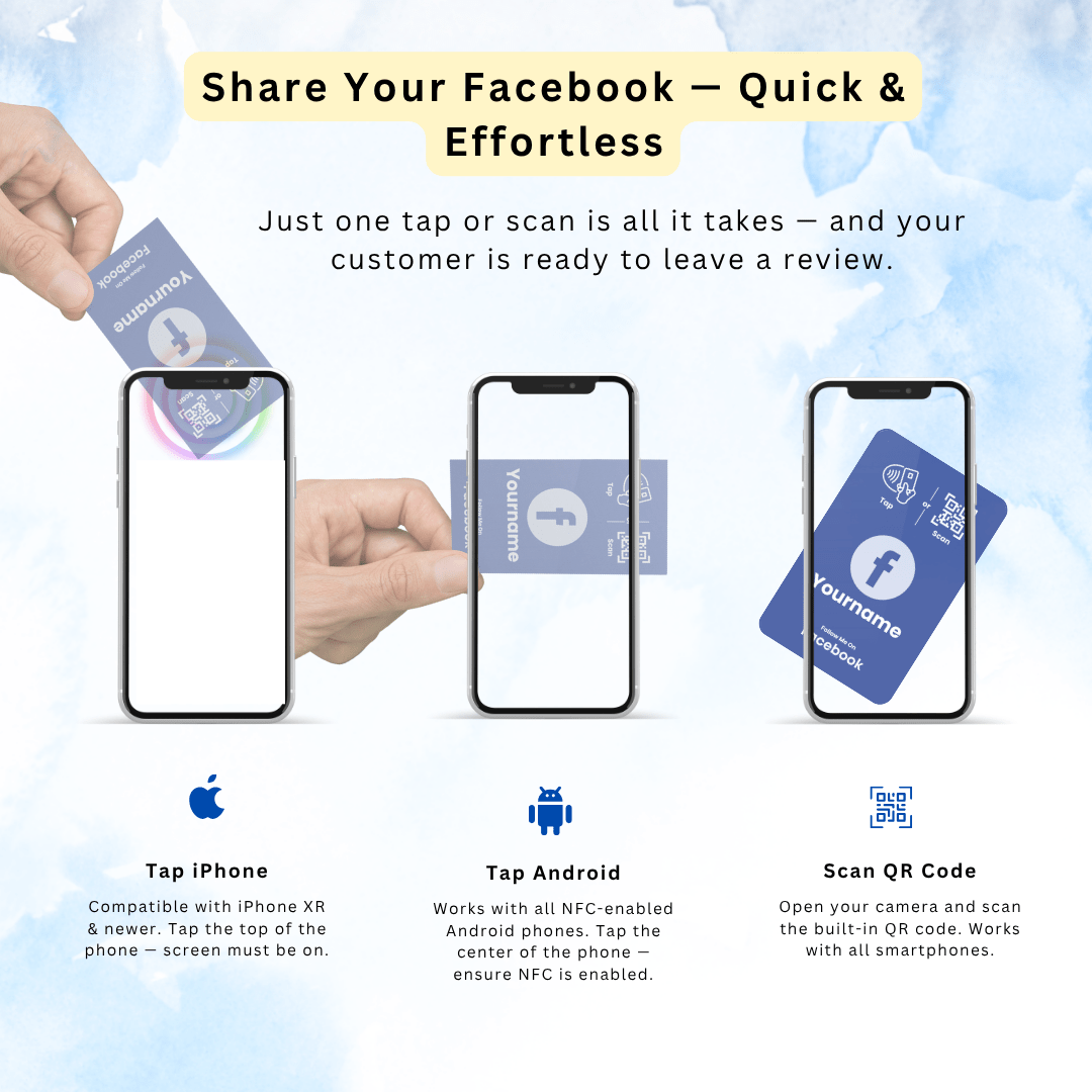 Facebook Electronic Business Card with NFC & QR Code - Image 8