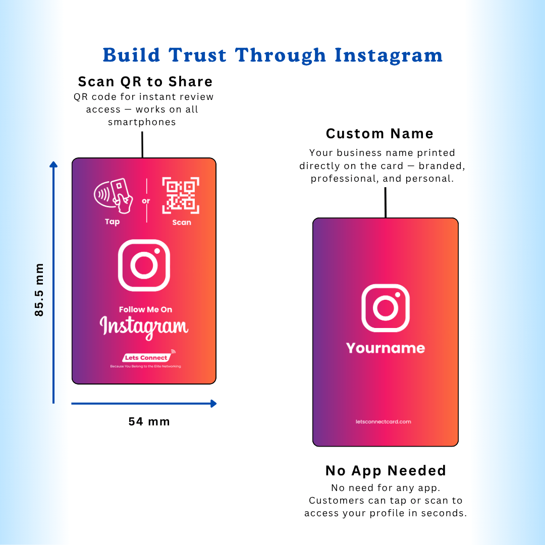 Instagram Electronic Business Card with NFC & QR Code - Image 3