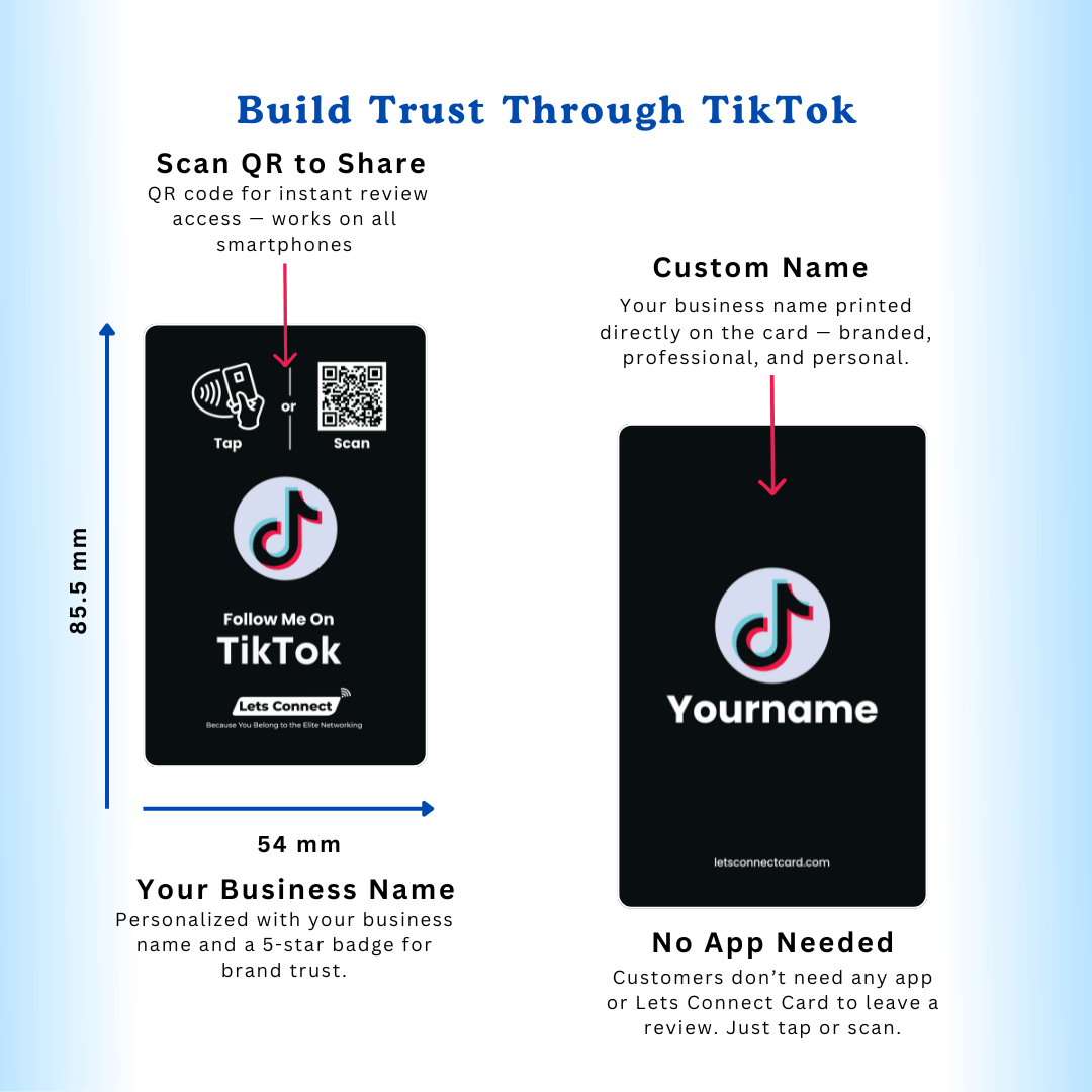 TikTok Electronic Business Card with NFC & QR Code - Image 7