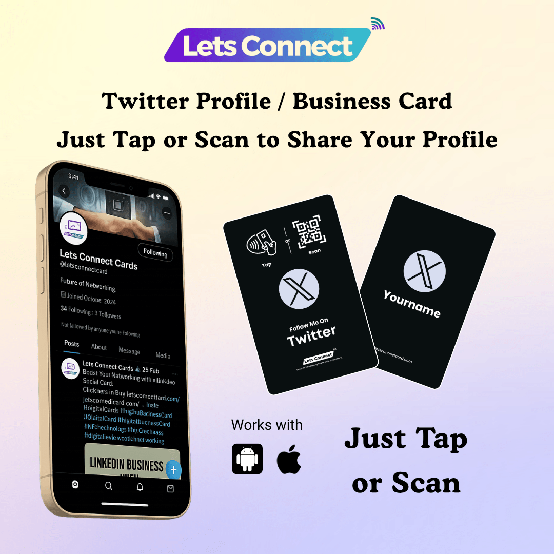 Twitter Electronic Business Card with NFC & QR Code - Image 4