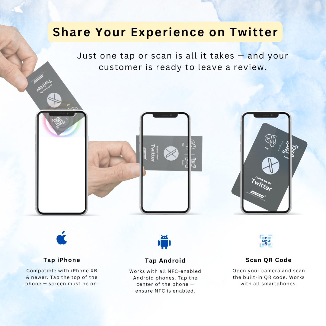 Twitter Electronic Business Card with NFC & QR Code - Image 8